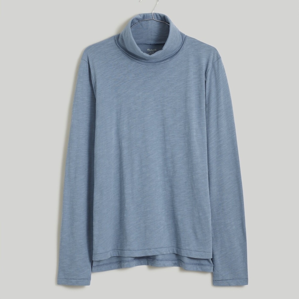 Madewell Whisper Cotton Turtleneck Tee Green